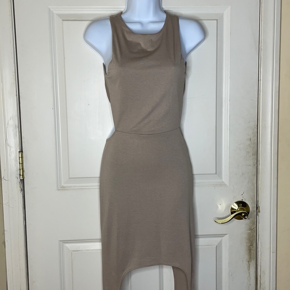 Beige Asymmetrical Dress